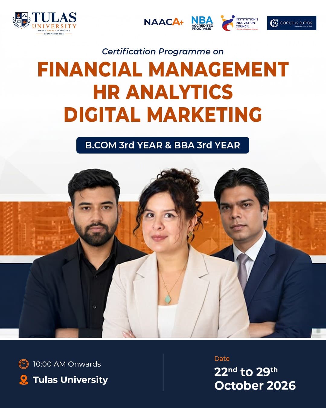 Certificate Programme on Financial Management HR Analytics Digital Marketing