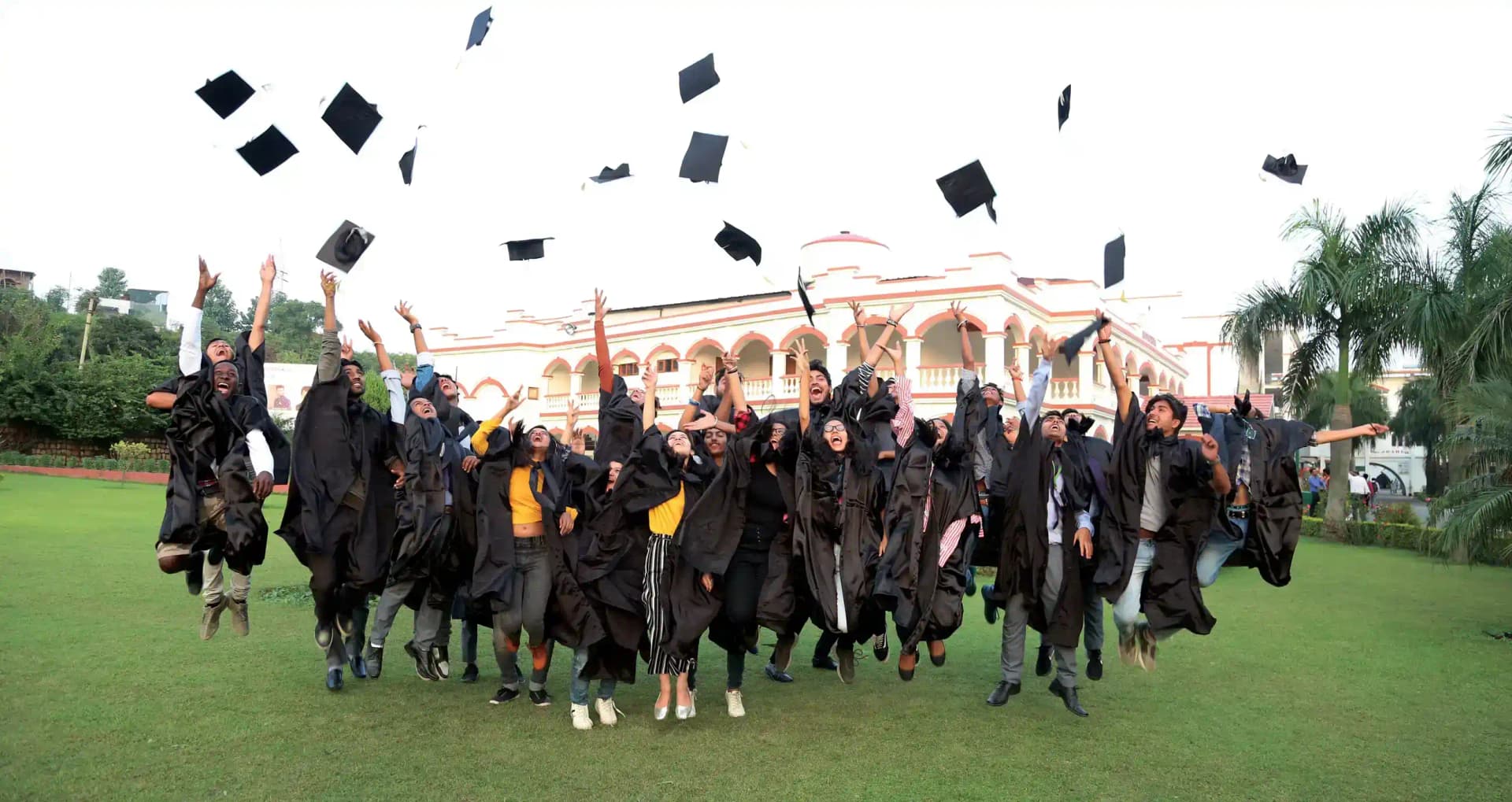 Tulas University students celebrating convocation on campus, Dehradun