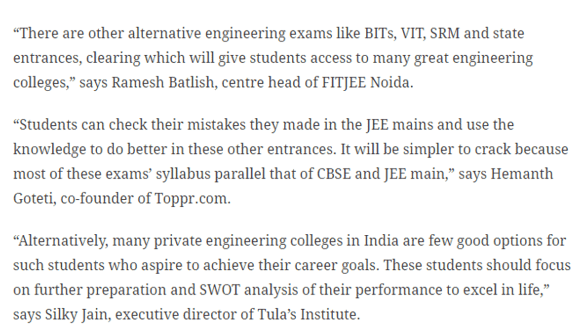 You are currently viewing JEE mains 2017: Not satisfied with your performance? Here are 5 alternate options